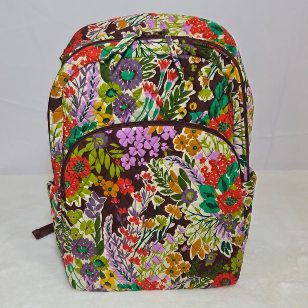 NWT Vera Bradley Essential Large Backpack Cotton - Evening Garden
